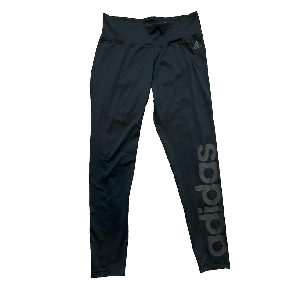 Adidas Climalite Leggings Vertical Logo Key Pocket Women's Medium Stretch Gym